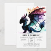 Invitation Artisan Dragon Anniversaire numérique (Devant / Derrière)