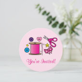 Invitation Artisanat de couture fête d'anniversaire (Debout devant)