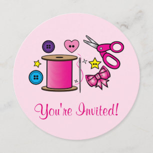 Invitation Artisanat de couture fête d'anniversaire