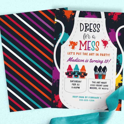 Invitation Artisanat de la partie de peinture Anniversaire de