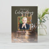 Invitation Artist, Painter, Celebration of Life Funeral Photo (Debout devant)