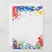 Invitation Artist Palette Peinture Splashes Anniversaire (Dos)