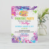 Invitation Artist Palette Peinture Splashes Anniversaire (Debout devant)