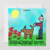 Invitation Artiste de remplacement d'anniversaire enfantin dr (Devant)