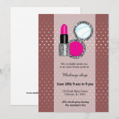 Invitation Artiste maquillage - choisir la couleur arrière - (Devant / Derrière)