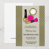 Invitation Artiste maquillage - choisir la couleur arrière -  (Devant / Derrière)