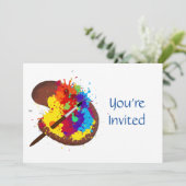 Invitation Artiste Peintre Anniversaire Thème (Debout devant)