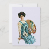 Invitation Artiste victorienne Lady Painteuse Palette Anniver (Dos)