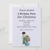 Invitation Artiste victorienne Lady Painteuse Palette Anniver (Devant)