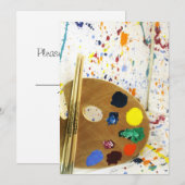 Invitation Artistes Peinture Splatter et Palette de Peinture (Devant / Derrière)