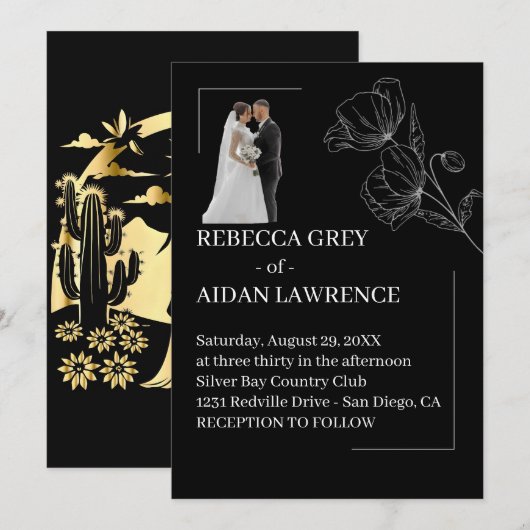 Invitation Artistic Black White Photo 2026  (Devant / Derrière)