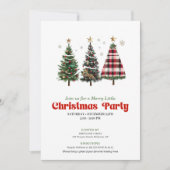 Invitation Artistic leopard and buffalo Christmas tree invite (Devant)
