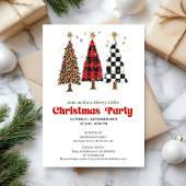 Invitation Artistic leopard and buffalo Christmas tree invite