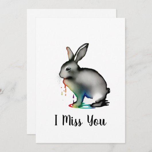 Invitation Artistic Rabbit CArd (Devant / Derrière)