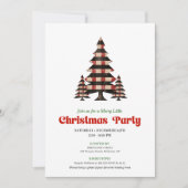 Invitation Artistic Red Black Plaid Christmas Tree Invite (Devant)