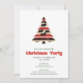 Invitation Artistic Red Black Plaid Holiday Gathering Card (Devant)