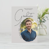 Invitation Artistic Script Photo Modern Minimalist Graduation (Debout devant)