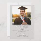 Invitation Artistic Script Photo Modern Minimalist Graduation (Dos)