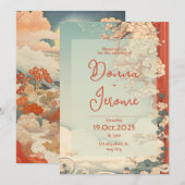 Invitation artistique japonaise vintage (Devant / Derrière)