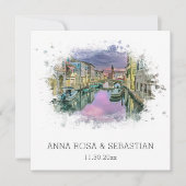 Invitation *~* Artistique QR POSITANO Italie AR20 Mariage RSV (Devant)