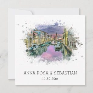 Invitation *~* Artistique QR POSITANO Italie AR20 Mariage RSV