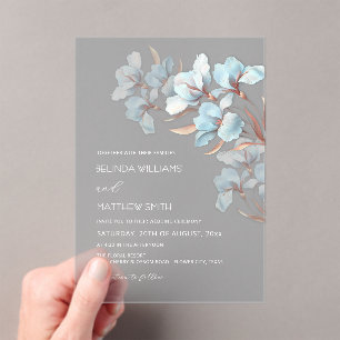 Invitation artistique Turquoise Rose Gold Fleurs