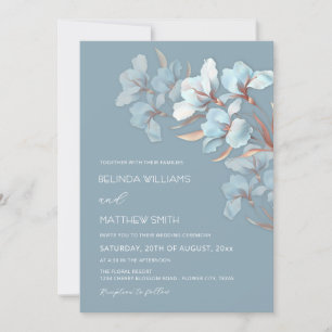 Invitation artistique Turquoise Rose Gold Fleurs
