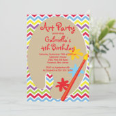 Invitation Arts & Artisanat Fête d'anniversaire de Peinture p (Debout devant)