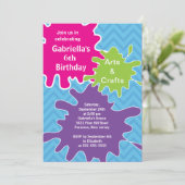 Invitation Arts & Artisanat Fête d'anniversaire de Peinture p (Debout devant)