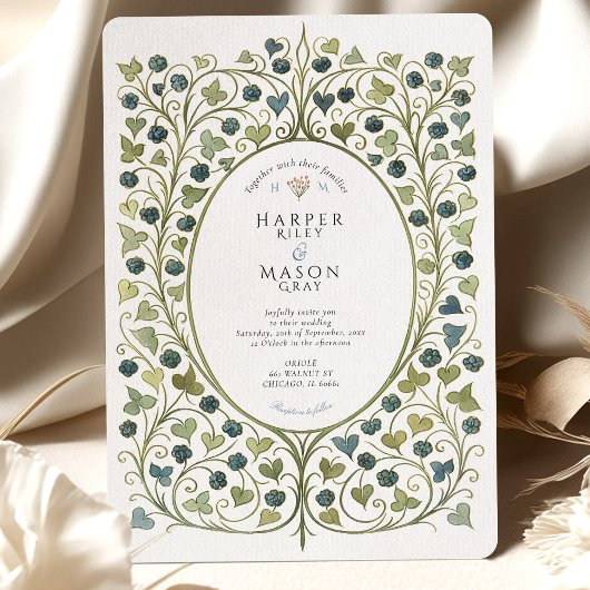 Invitation Arts & Crafts Blackberry Vines Wedding