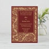 Invitation Arts & Crafts Style 1905 Floral Foliage Wedding (Debout devant)