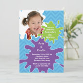 Invitation Arts et fête d'anniversaire de photo de peinture (Debout devant)