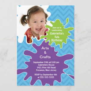 Invitation Arts et fête d'anniversaire de photo de peinture