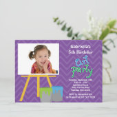 Invitation Arts et fête d'anniversaire de photo de peinture (Debout devant)