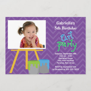 Invitation Arts et fête d'anniversaire de photo de peinture
