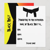 Invitation Arts Martiaux Black Belt Exam Red Yellow Invitatio (Devant / Derrière)