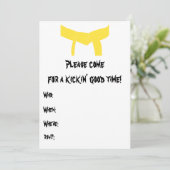 Invitation Arts martiaux Ceinture jaune Anniversaire Fête Inv (Debout devant)