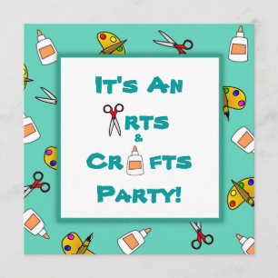 Invitation Arts Turquoises et artisanat Fête d'anniversaire d