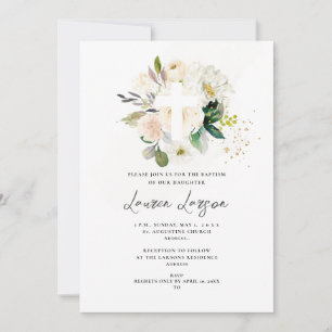 Invitation ArtsApp Élégant H2 Albâtre Rose Baptême
