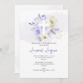 Invitation ArtsApp Elegant H2 Dusty violet Rose Baptême (Devant / Derrière)