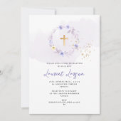 Invitation ArtsApp Elegant H2 Dusty violet Rose Baptême (Devant)