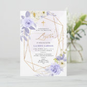 Invitation ArtsApp Elegant H2 Dusty violet Rose Baptême (Debout devant)