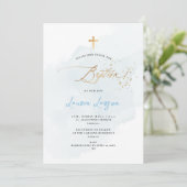 Invitation ArtsApp Elegant H2 Washed Pale Blue Baptism (Debout devant)