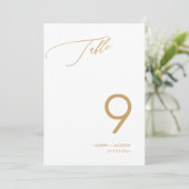 Invitation ArtsApp Faux Gold Luxe Calligraphie Numéro de tabl (Debout devant)