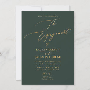 Invitation ArtsApp Faux Or Forêt Verte Engagement