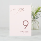 Invitation ArtsApp Faux Rose Gold Luxe Calligraphie Numéro de (Debout devant)