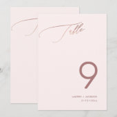 Invitation ArtsApp Faux Rose Gold Luxe Calligraphie Numéro de (Devant / Derrière)