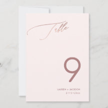 ArtsApp Faux Rose Gold Luxe Calligraphie Numéro de