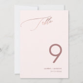 Invitation ArtsApp Faux Rose Gold Luxe Calligraphy Table Non (Dos)
