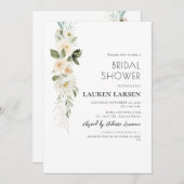 Invitation ArtsApp H2 Alabaster Cream Roses et Foliage (Devant / Derrière)